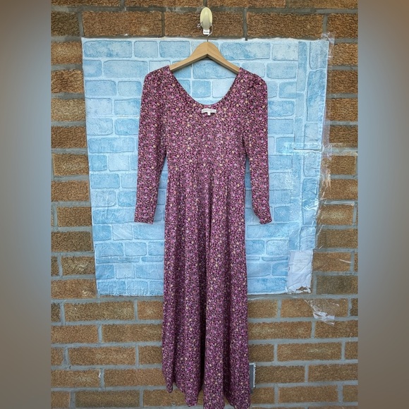 LOVESHACKFANCY Poeta Dress in Cherry Wine dress XS - Picture 2 of 15